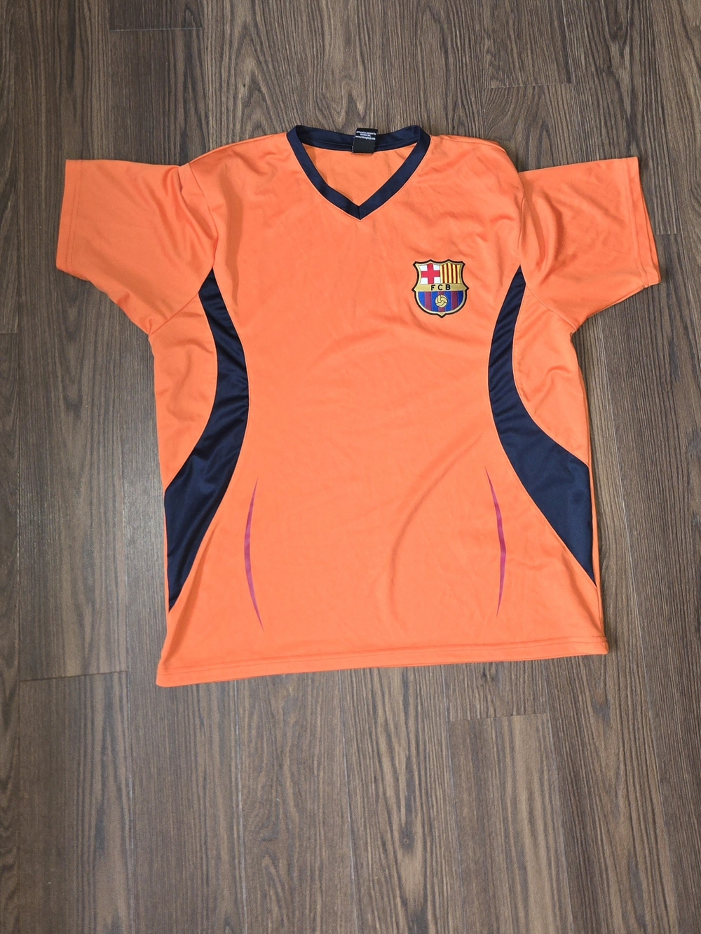 FCB FC Barcelona Orange Jersey Material Shirt XL Soccer Futbol Football La Liga